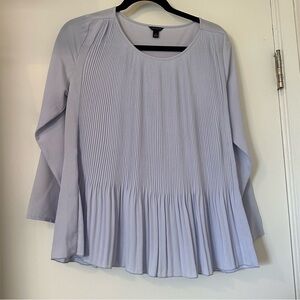 Ann Taylor purple pleated long sleeve blouse size S